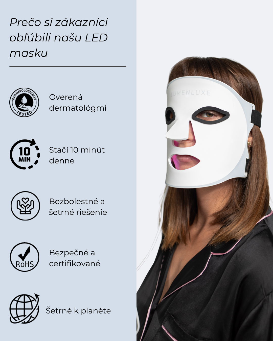 Maska na tvár LEDLUX