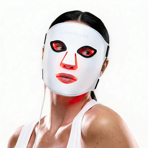 LumenLuxe LED face mask with red light